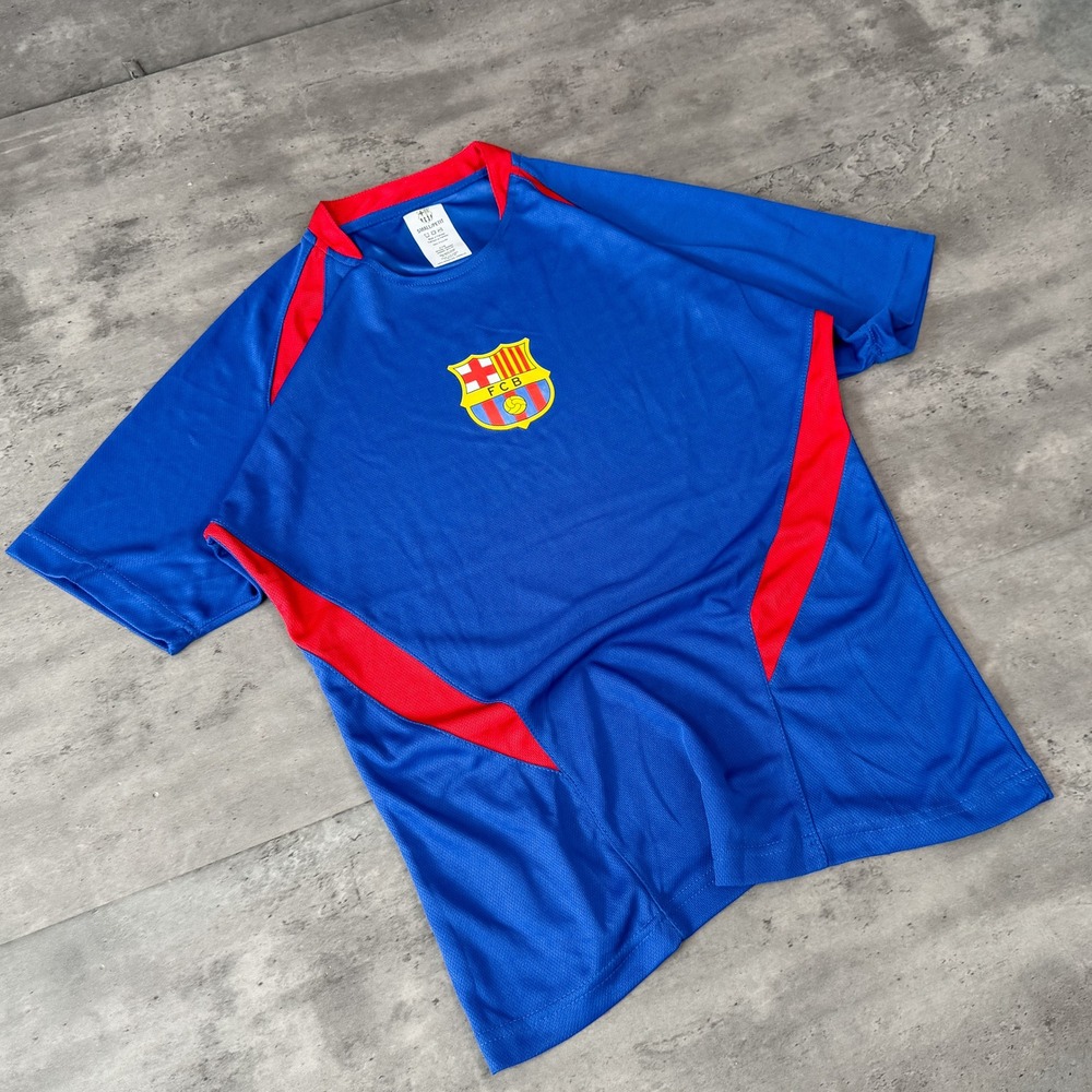 Vintage VTG Y2K 2000's 00's FC Barcelona Blue Red Short Sleeve Soccer Jersey